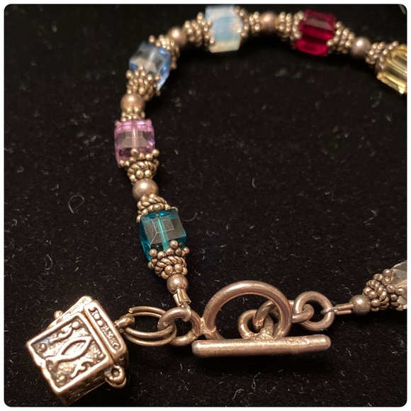 Salvation Bracelet with 6mm Square SW Crystals & Sterling Silver + Prayer Box - Picture 9 of 11